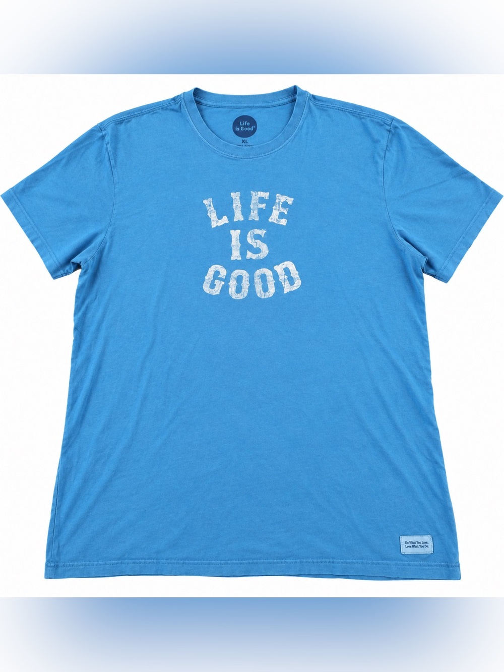 Life is Good Men’s XL Crusher Tee Blue “Life Is Good” Graphic T-Shirt